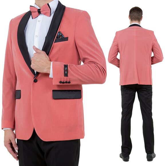 Tazzio Other - Slim Fit Velvet Blazer Only by Tazzio, Mauve
